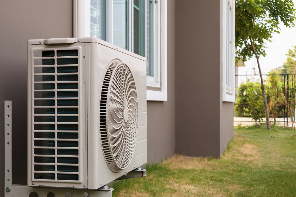 Heat pump outside of home